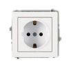 MINI Gniazdo pojedyncze z uziemieniem schuko (przesłony torów prądowych) biały MGP-1sp KARLIK