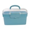 Organizer Plastikowy Z Rączką I Klipsem - 20,5x14x15 cm - Pojemnik Miętowy
