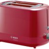 Bosch Haushalt TAT3A114 Toster z podgrzewaczem do bułek czerwony