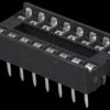 IC socket, 16-pin, double spring contact