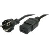Power cord, Europe, plug type E + F, straight on C19 socket, straight, H05VV-F3G1.5 mm², black, 3 m, VIIG-H05VVF3G150-C19/3,00M