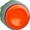 Pushbutton, for universal LED, illuminable, waistband round, orange, front ring light gray, mounting Ø 22 mm, ZB5AW153C0