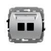 TREND Gniazdo multimedialne podwójne bez modułu (standard Keystone) srebrny metalik 7GM-2P KARLIK