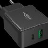1001-0109 USB-C(-PD) charger, 18 W, 5 - 12 V, 3000 mA, 2 ports, black