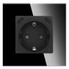 Gniazdko pojedyncze Schuko 2x USB-C 20W - watomierz - WiFi / BT - szklana ramka - czarny - Tawoia Glass