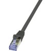 LogiLink CQ3023S RJ45 Patch Cable CAT 6A S/FTP 0.5m Black Flame-Retardant
