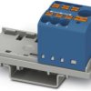 Distribution block, push-in connection, 0.14-4.0 mm², 7 pole, 24 A, 8 kV, blue, 3273068