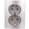Logi Gniazdo Podwójne Schuko Kompletne Śrubowy 16A 250V Srebrne 021270143 25213