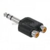 Jack 6,3 WT stereo 2xGN RCA nikiel