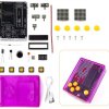 Przenośna konsola retro zestaw do lutowania z matrycą LED 8x16 fioletowa obudowa DIY KIT