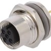 Złącze okrągłe M12 żeńskie proste montaż THT 4pin 250V T4141512041-000