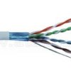 Kabel FTP (F/UTP), skrętka, kat5E, wewnętrzny, szary, LSOH/LSZH, 4x2x24 AWG, 305m, drut
