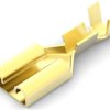Uninsulated flat plug sleeve, 6.35 x 0.81 mm, 0.51 to 1.65 mm², AWG 20 to 15, brass, 5-160432-3