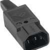 złącze męskie proste C14 2 + PE Wejście kabla pośrodku 10 A czarny K & B 42R041311 1 szt.