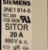 NH fuse NH000, 63 A, GS, 250 V (DC), 690 V (AC), 100 kA breaking capacity, 3NE1818-0