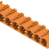 Pin header, 8 pole, pitch 7.62 mm, angled, orange, 1472550000