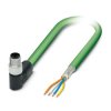 Cat5 Kabel Ethernet długość 2 m Phoenix Contact Zielony Poliuretan, 4 średnica 6.5 mm OD Ekranowane Ekranowane