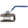 Stainless steel ball valve, L 44.8 mm, 63 bar, stainless steel, for pipe systems, 103424