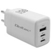 Qoltec Ładowarka sieciowa 65W GaN 5-20V 3-3.35A 2 x USB-C PD 1 x USB QC 3.0 Biała