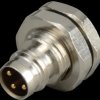 46316 M8 plug, 3-pin, PCB, rear wall mounting