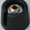 Rotary knob, 4 mm, plastic, black, Ø 20 mm, H 16 mm, A3020049