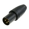 XLR plug, 3 pole, gold-plated, 2.5 mm², AWG 14, zinc die casting, NC3MXX-HD-B-D