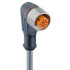 Kabel konfekcjonowany aktuator/sensor jednostronnie zakończony M12 4-polowy żeńskie kątowe z diodą LED RKWT/LED W 4-265/2 M