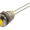 Lampka kontrolna do montażu panelowego 2.1V dc, Żółta 8mm LED Chrom Wyprowadzenia Bulgin