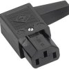 złącze żeńskie kątowe C13 2 + PE Wejście kabla lewe 10 A czarny K & B 43R011111 1 szt.