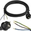 Przewód zasilający gumowy OW 3x1,5mm2 z wtyczką prostą [2P+Z] Uni-Schuko czarny IP44 1,5m