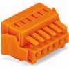 Socket header, 5 pole, pitch 3.81 mm, angled, orange, 734-205/037-000