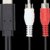 CCGL64240BK10 USB 3.0 cable, C connector > 2x RCA connector, 1 m, black