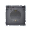 SIMON BASIC Gniazdo schuko do wersji IP44 (moduł) 16A 250V zaciski śrubowe grafit matowy klapka transparentna BMGSZ1B.01/28A KON