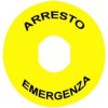 Etykieta ozn.-O90 do przyc. awar. zatrzym. ARRESTO DE EMERGENCA/logo ISO13850 ZBY8630