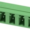 Pin header, 5 pole, pitch 5.08 mm, angled, green, 1836215