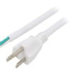 Kabel: 3X16awg, Nema 5-15 (B) Wtyk, 1M, 13A Lt202 3X16awg 105E.C 1M Wht