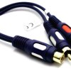 Adapter Przejście Gniazdo RCA na 2* Wtyk RCA Kabel