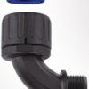 90° hose screw fitting, M25, 28 mm, black, (L) 66 mm, 166-22804