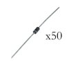 Opencircuit 1N4001 50V 1A Rectifier diode - 50 stuks