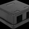 86257 Delock keystone 2-port empty enclosure, black