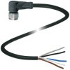 Pepperl+Fuchs 239999-0001 Złącze konfekcjonowane czujnika/aktuatora V15-W-BK0,3M-PUR-U/0,75, piny: 5, 0.3 m, 1 szt.