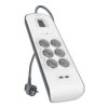 Listwa Przepięciowa Z Filtrem Rfi 6-Gniazd 2-Usb Belkin Bsv604ca2m
