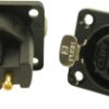 Cliff CP30082 Złącze męskie XLR złącze żeńskie z kołnierzem, wyjście kątowe Ilość styków: 3 czarny 1 szt.