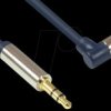GC-M0046 3.5-mm jack, plug to angled plug, blue, 1.5 m