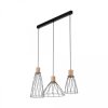 Potrójna lampa wisząca na listwie z drucianymi kloszami na GU10 z rodziny MODESTO WOOD 10158 TK Lighting