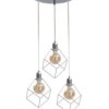 Lampa wisząca loftowa 3x E27 RUBEN SILVER