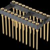 10031487 IC precision 22-pin socket, WireWrap, gold plated