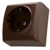 BIS Gniazdo pojedyncze z/u Schuko brązowe GN-1BS/24