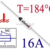 Bezpiecznik termiczny 16A; 184°C; axialny; THT