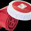 3152-6 CEE panel-mounted socket, 5-pin, 400 V, 16 A, red, IP67